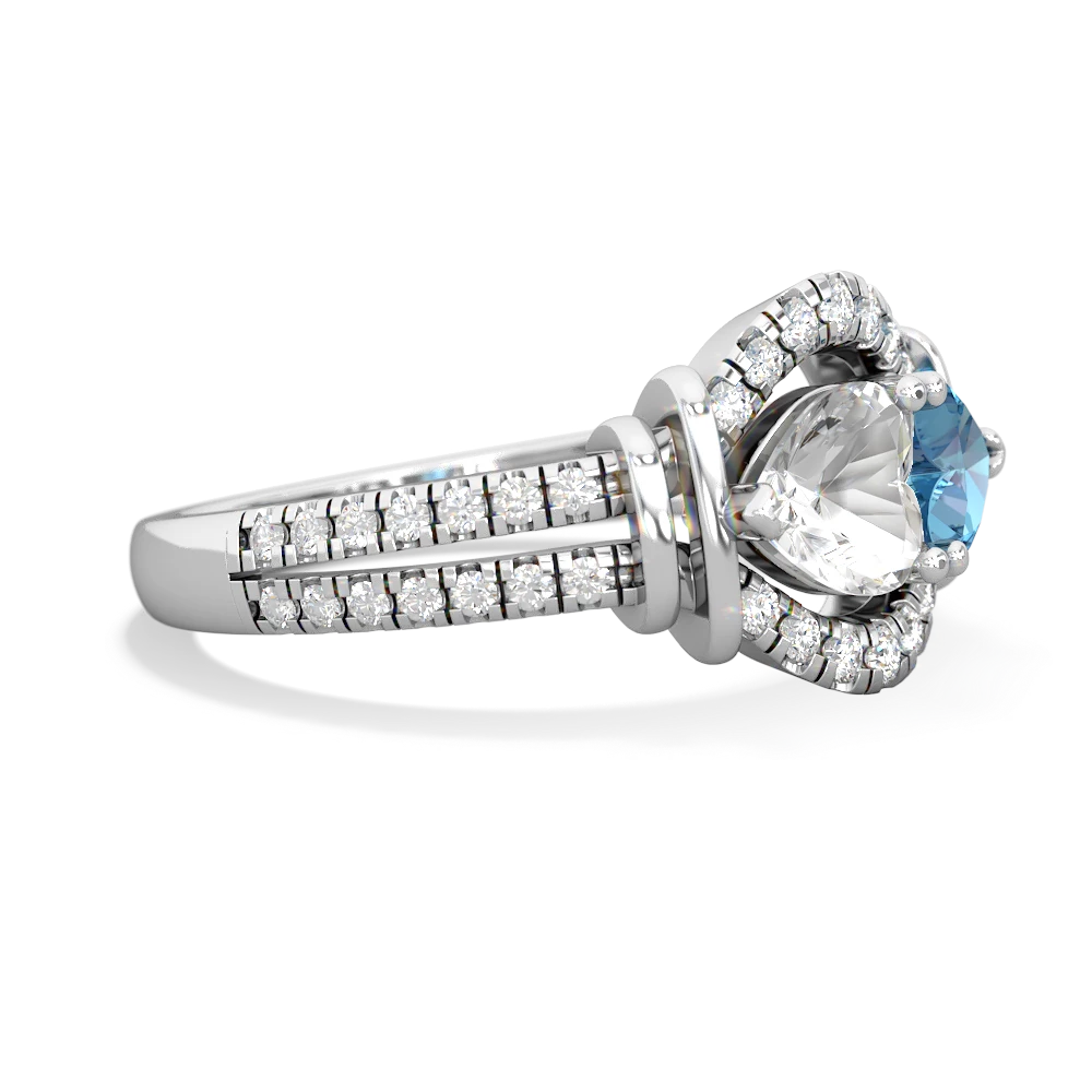 White Topaz Art-Deco Keepsake 14K White Gold ring R5630