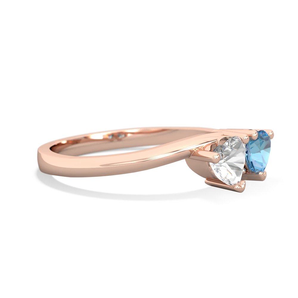 White Topaz Sweethearts 14K Rose Gold ring R5260