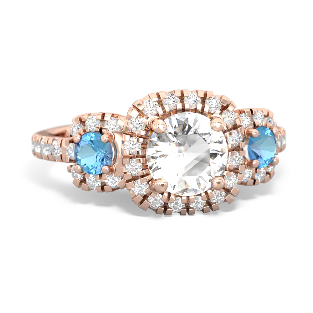 White Topaz Regal Halo 14K Rose Gold ring R5350