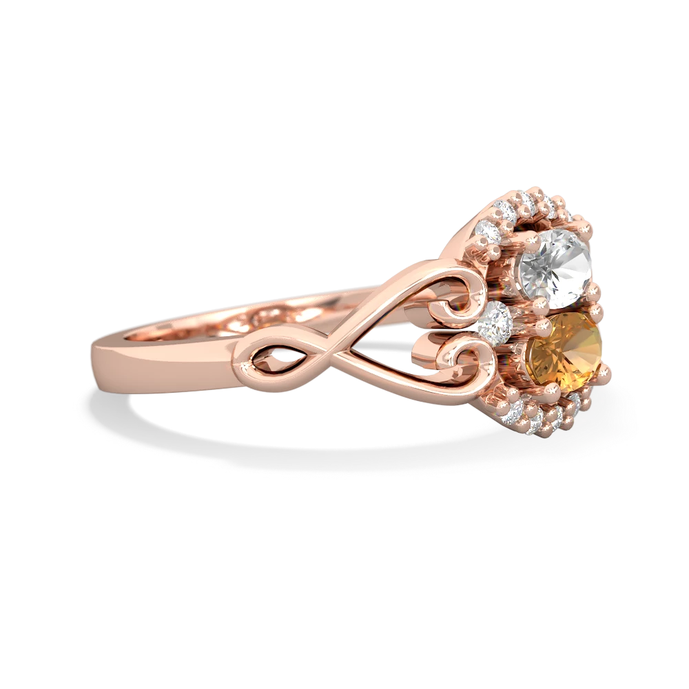 White Topaz Love Nest 14K Rose Gold ring R5860