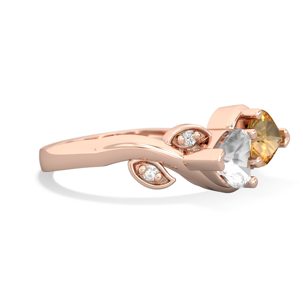 White Topaz Floral Elegance 14K Rose Gold ring R5790