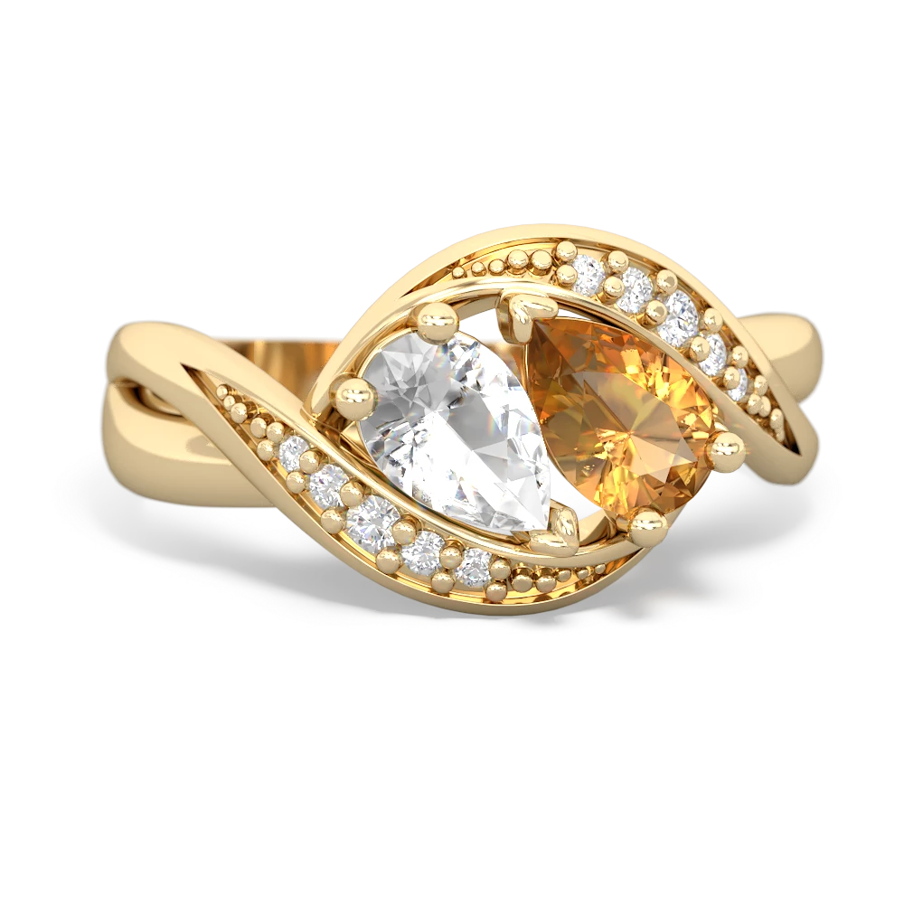 White Topaz Summer Winds 14K Yellow Gold ring R5342