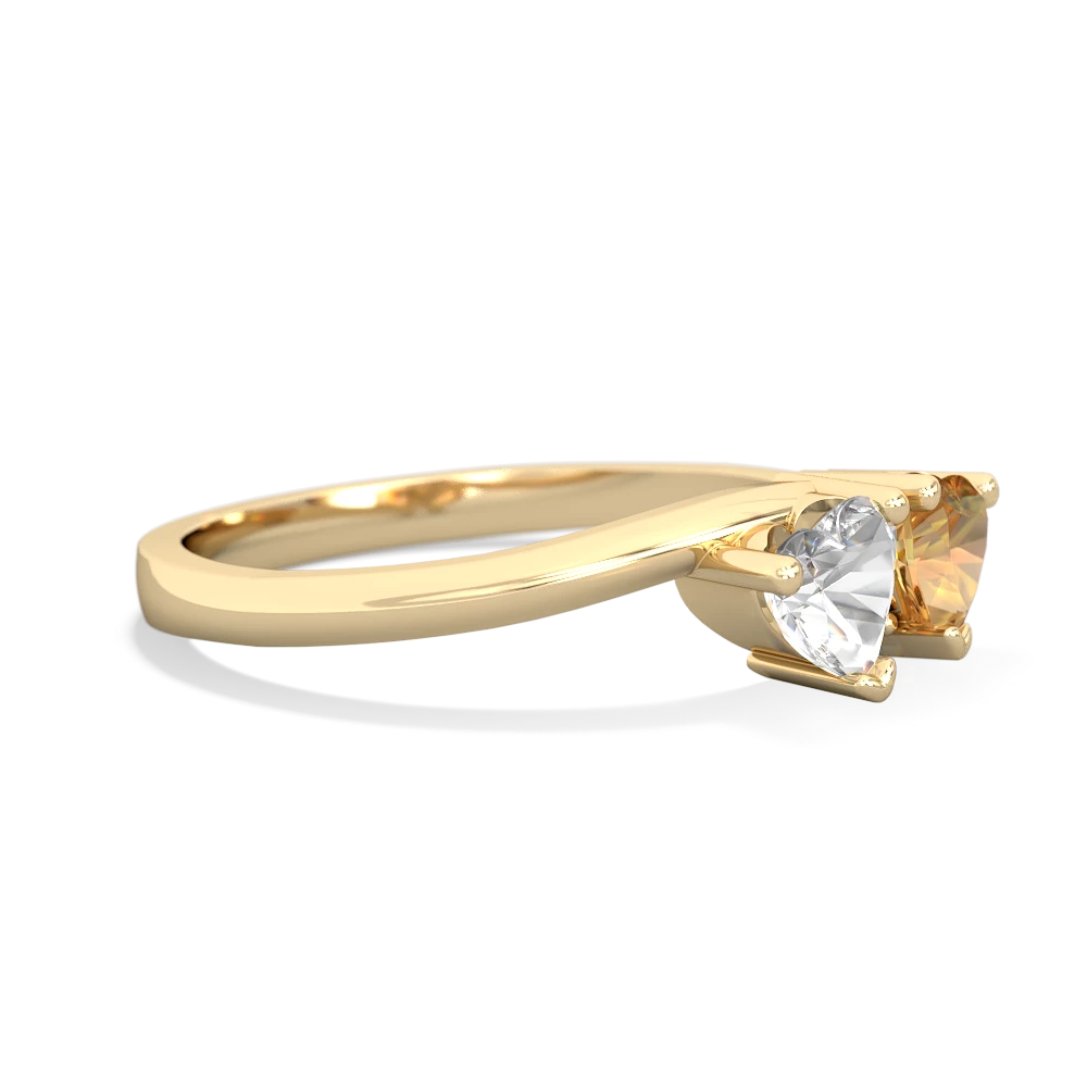 White Topaz Sweethearts 14K Yellow Gold ring R5260