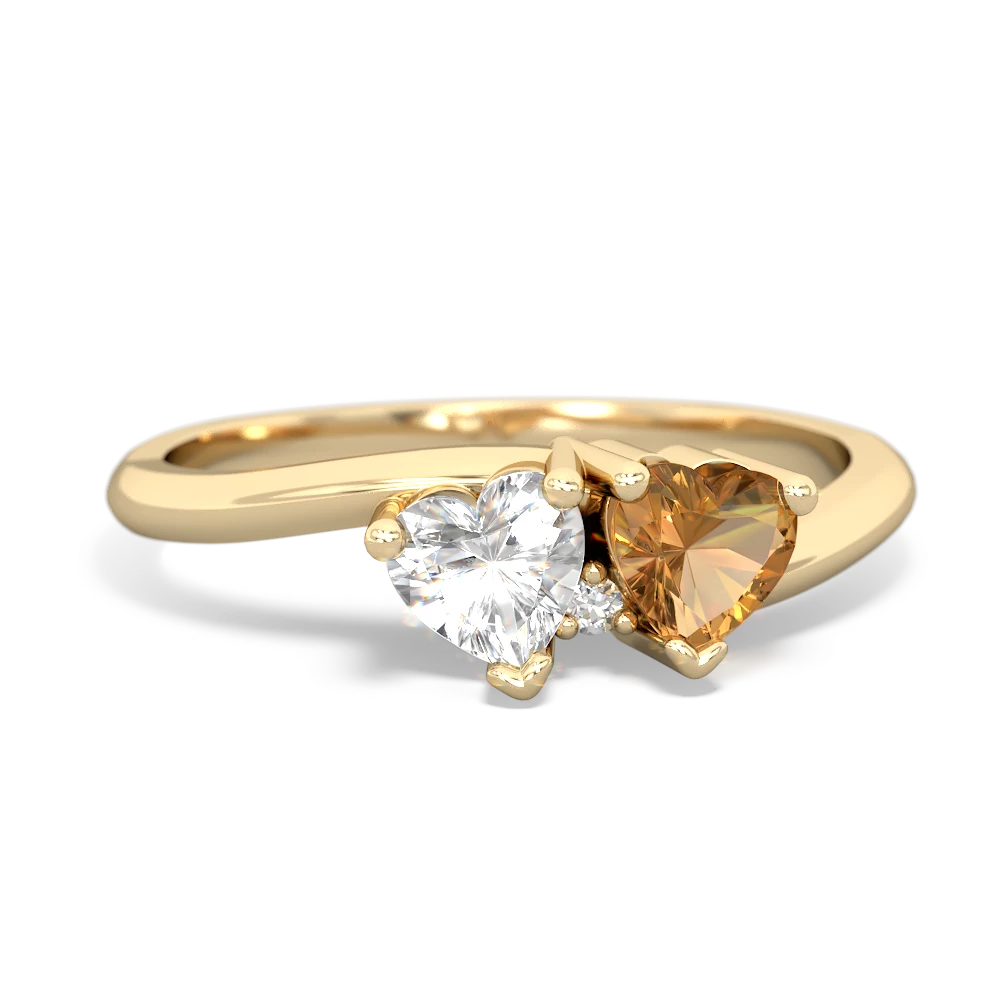 White Topaz Sweethearts 14K Yellow Gold ring R5260