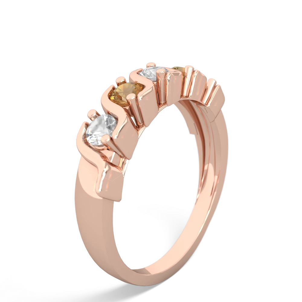 White Topaz Anniversary Band 14K Rose Gold ring R2089