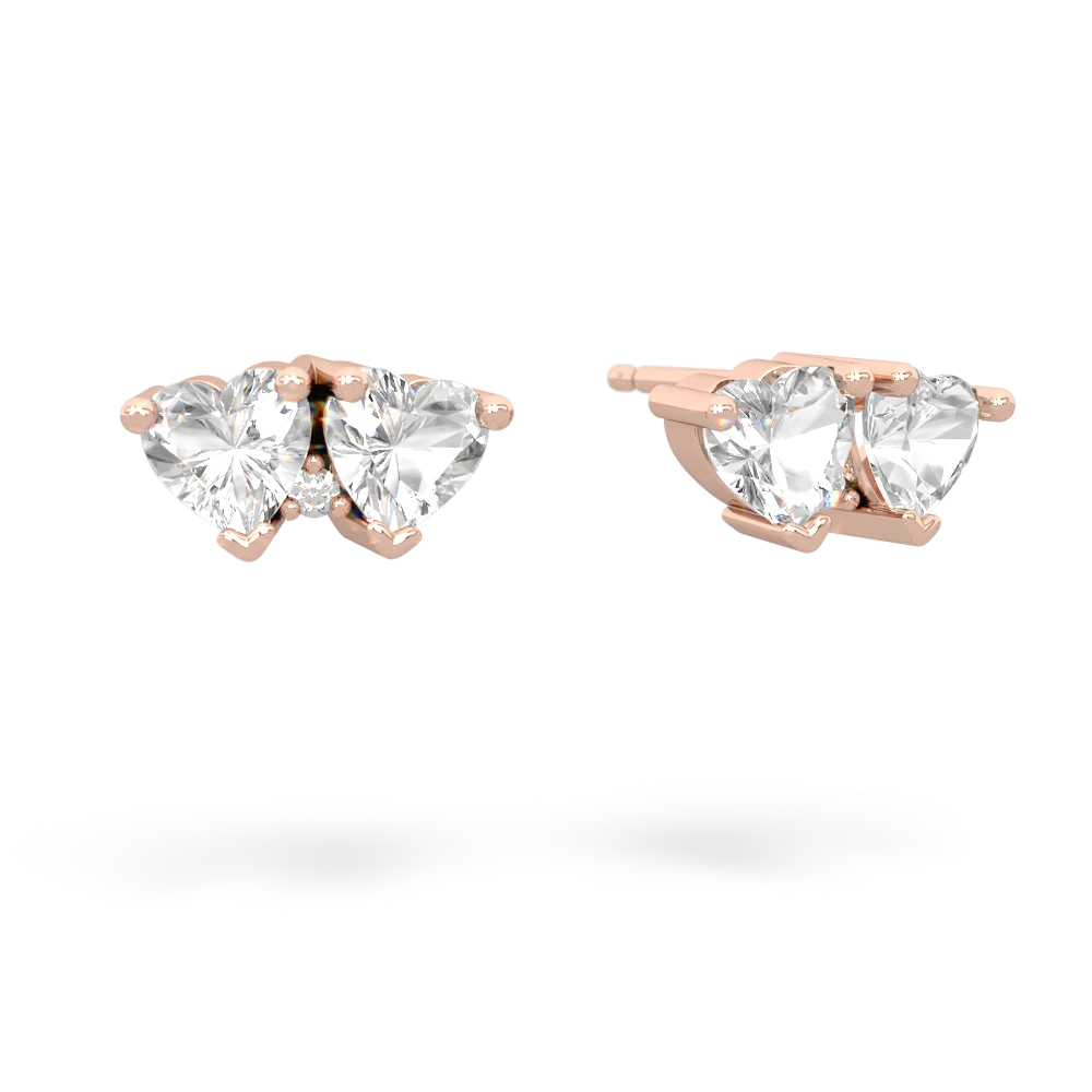 White Topaz Sweethearts 14K Rose Gold earrings E5260