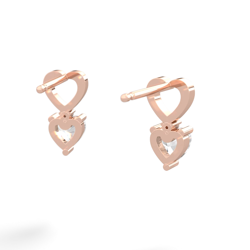 White Topaz Four Hearts 14K Rose Gold earrings E2558