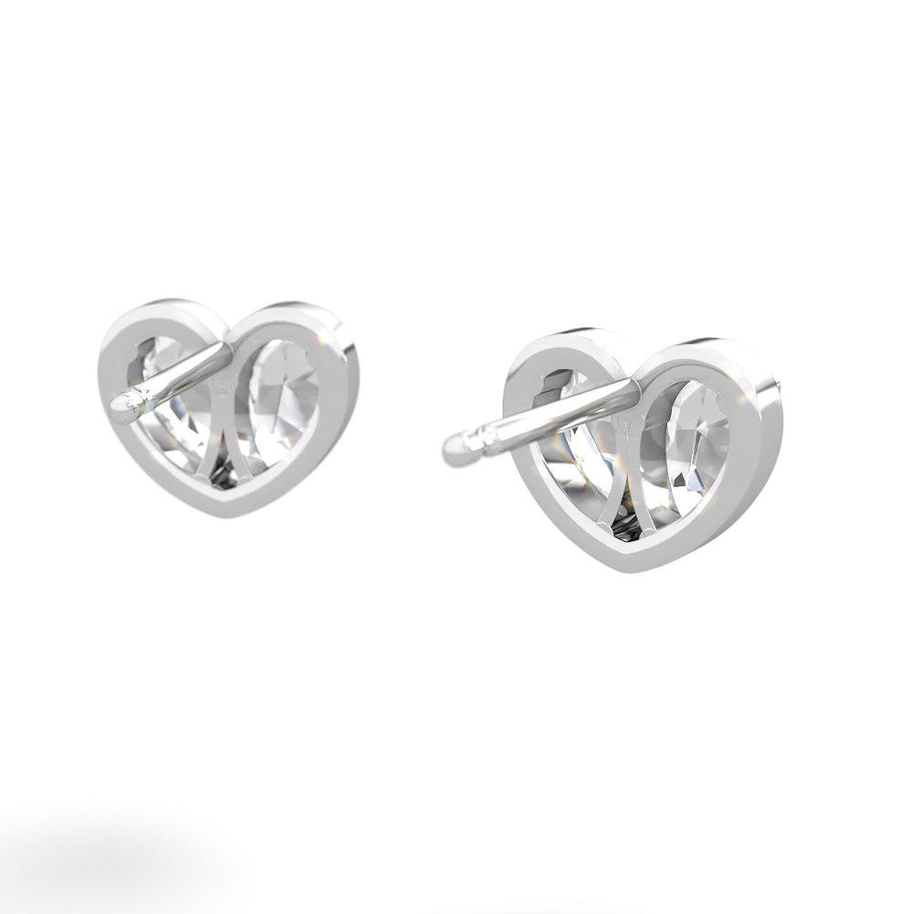 White Topaz 'Our Heart' 14K White Gold earrings E5072