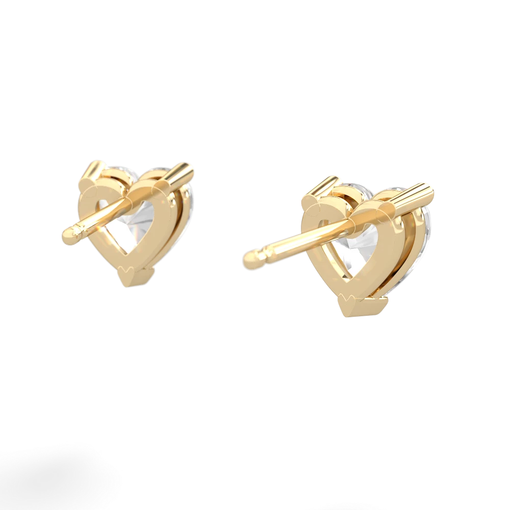 White Topaz 6Mm Heart Stud 14K Yellow Gold earrings E1862