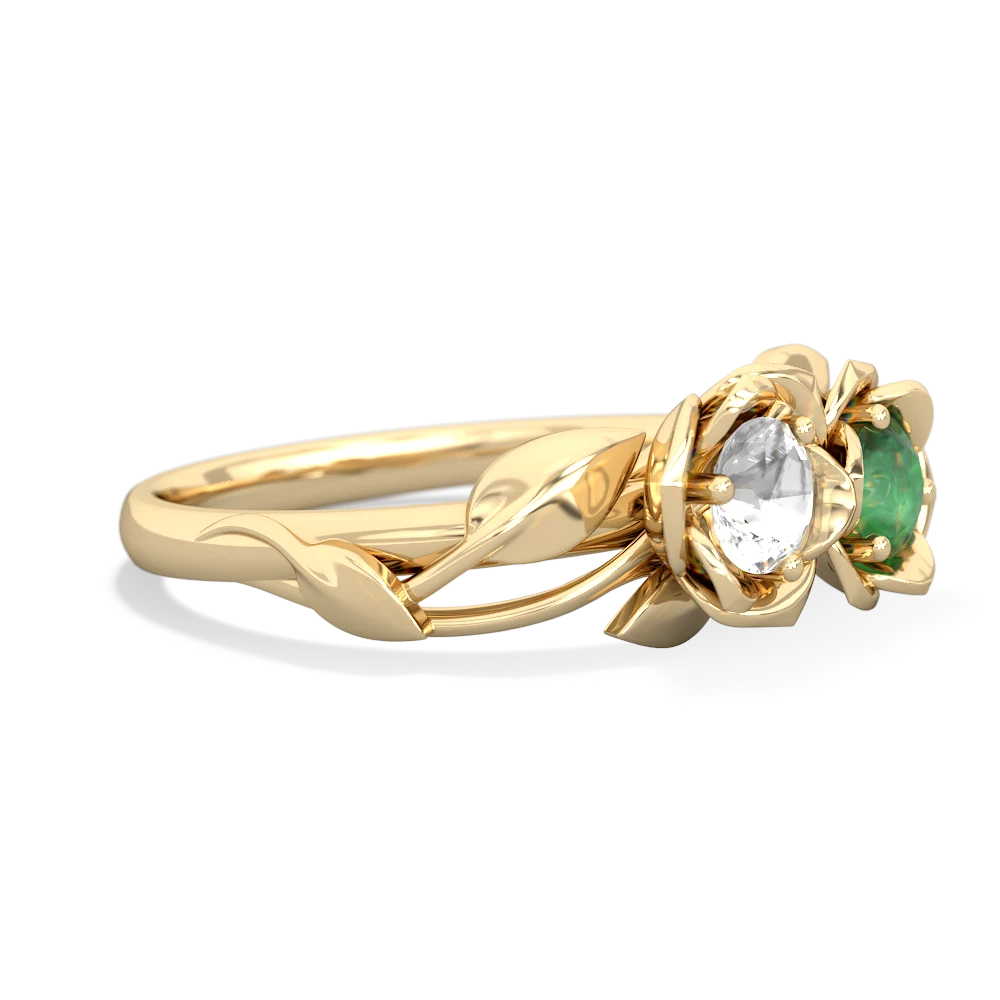 White Topaz Rose Garden 14K Yellow Gold ring R5510