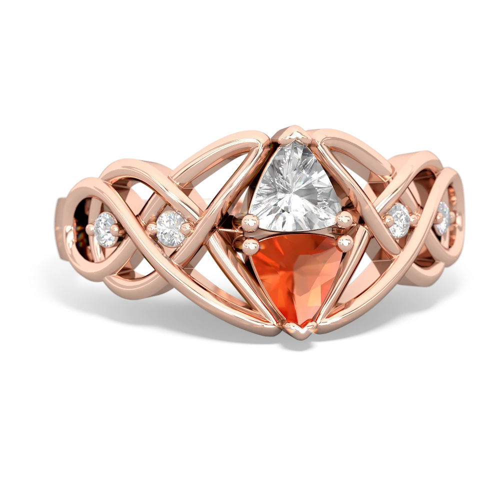 White Topaz Keepsake Celtic Knot 14K Rose Gold ring R5300