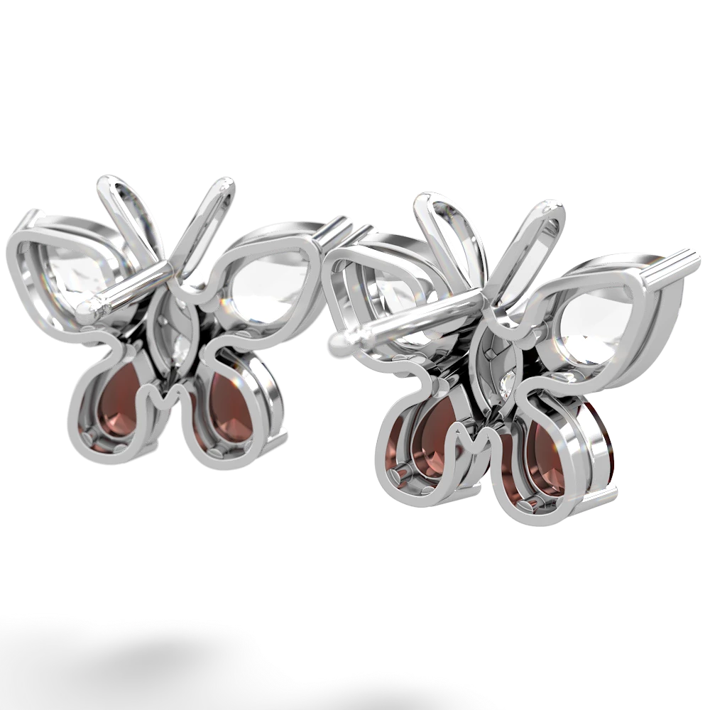 White Topaz Butterfly 14K White Gold earrings E2215