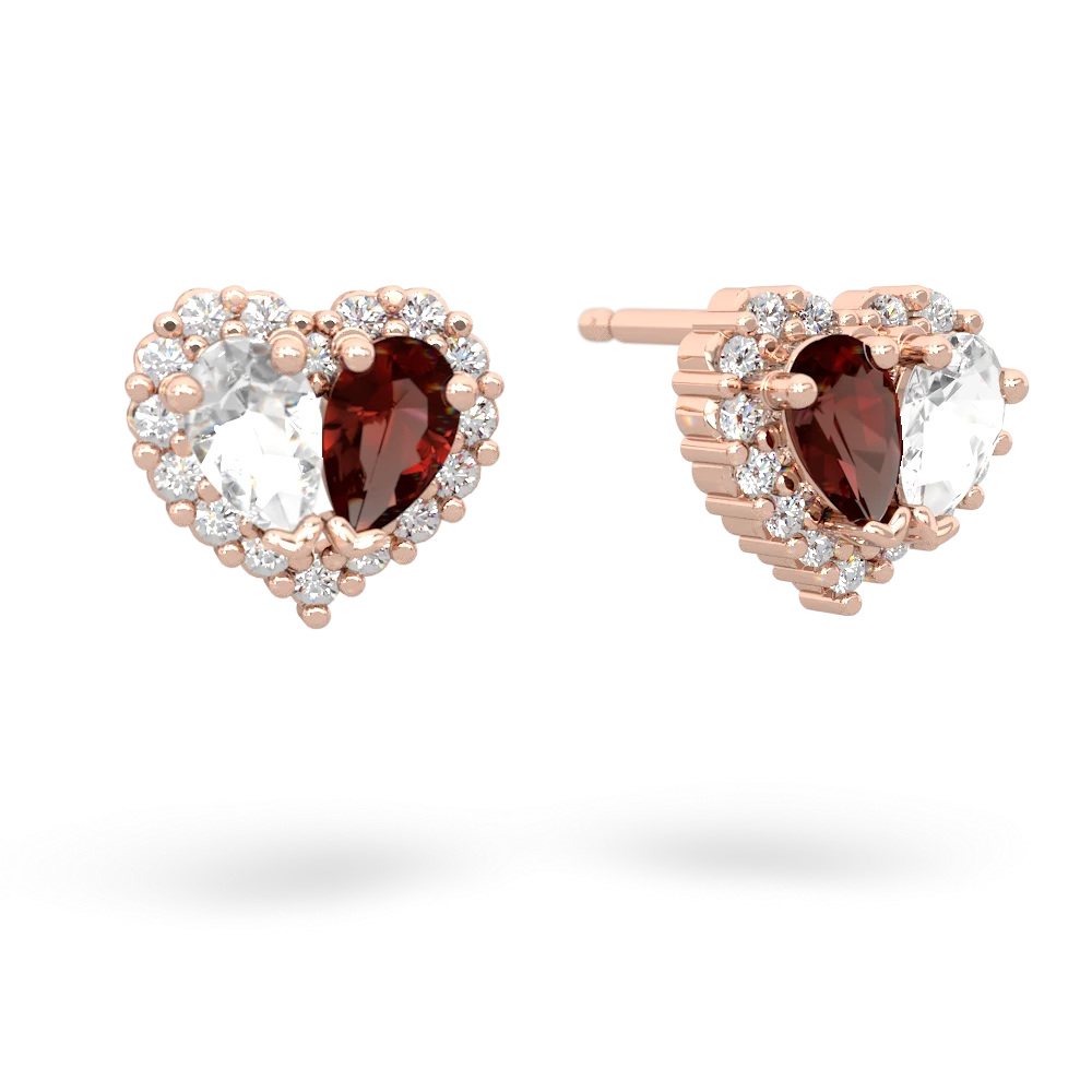 White Topaz Halo 14K Rose Gold earrings E7008