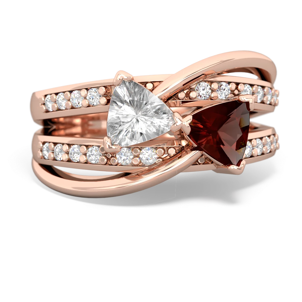 White Topaz Bowtie 14K Rose Gold ring R2360