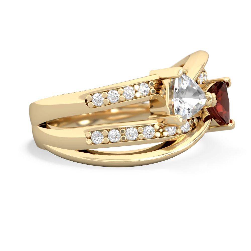 White Topaz Bowtie 14K Yellow Gold ring R2360