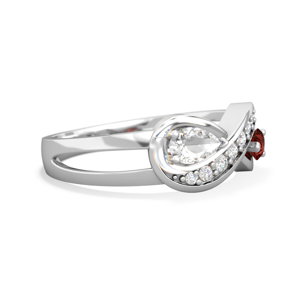 White Topaz Diamond Infinity 14K White Gold ring R5390