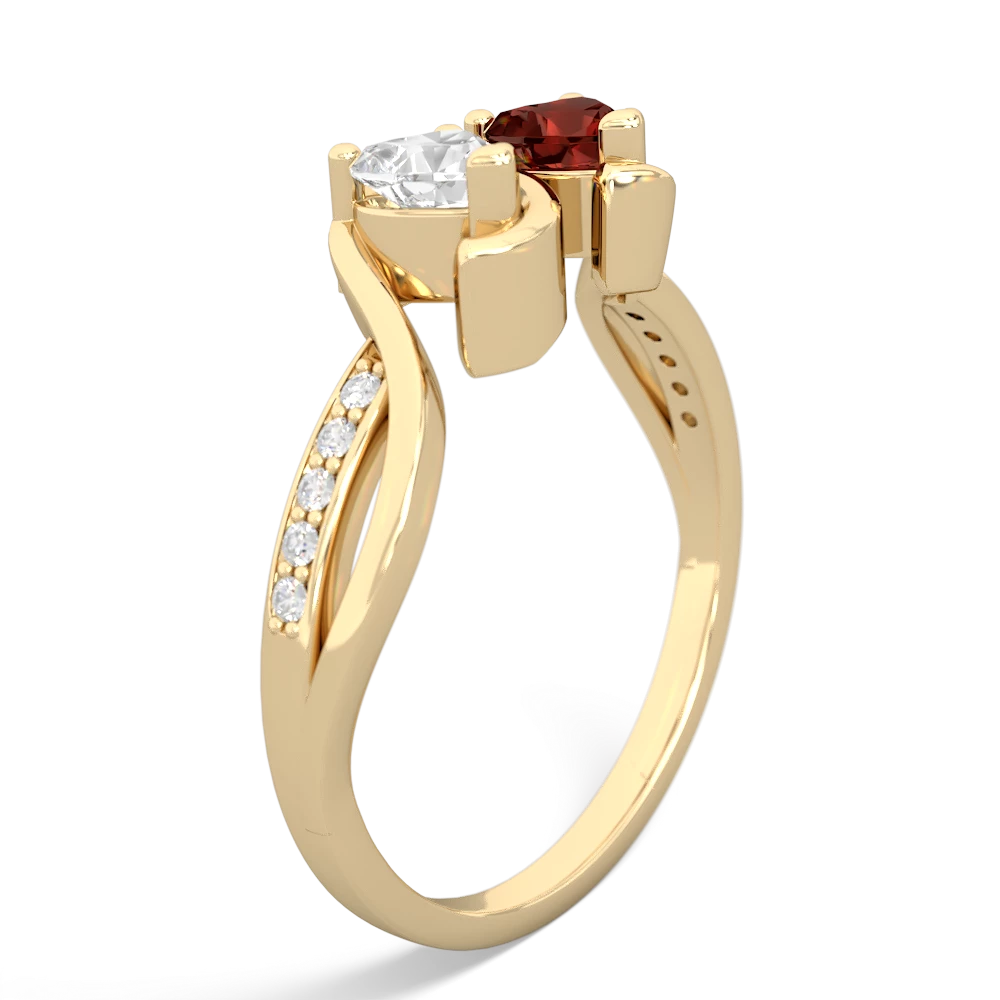 White Topaz Side By Side 14K Yellow Gold ring R3090