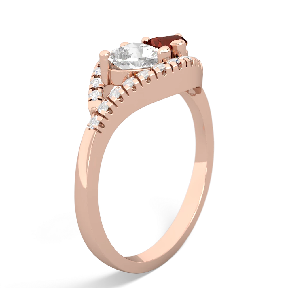 White Topaz Mother And Child 14K Rose Gold ring R3010