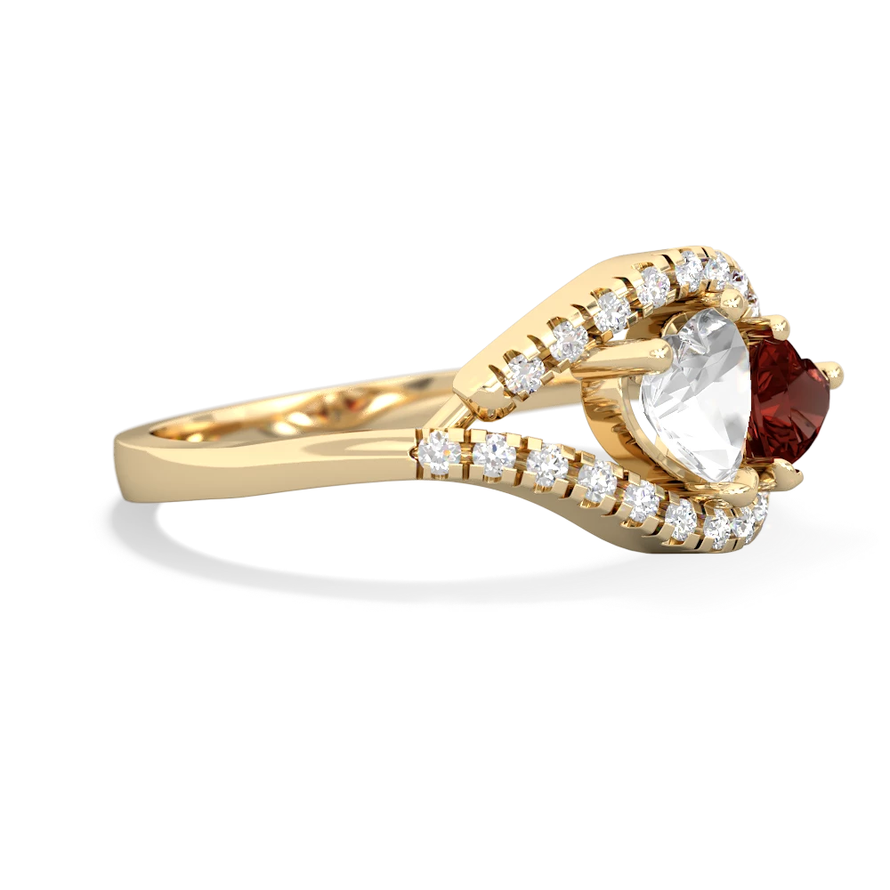 White Topaz Mother And Child 14K Yellow Gold ring R3010