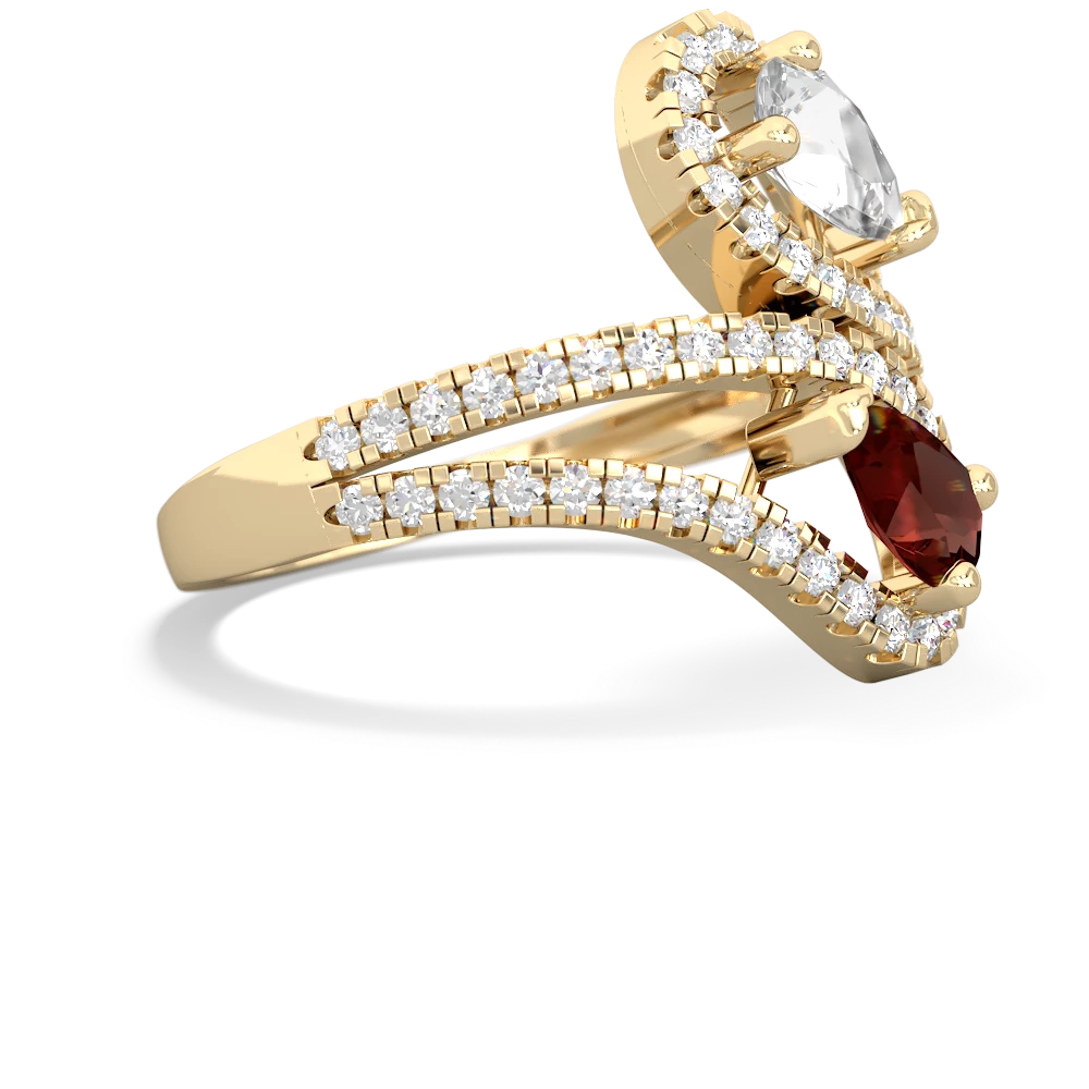 White Topaz Diamond Dazzler 14K Yellow Gold ring R3000