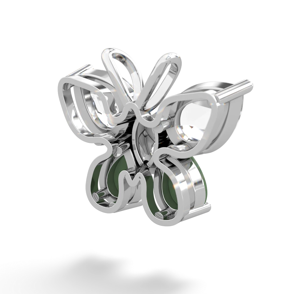 White Topaz Butterfly 14K White Gold pendant P2215