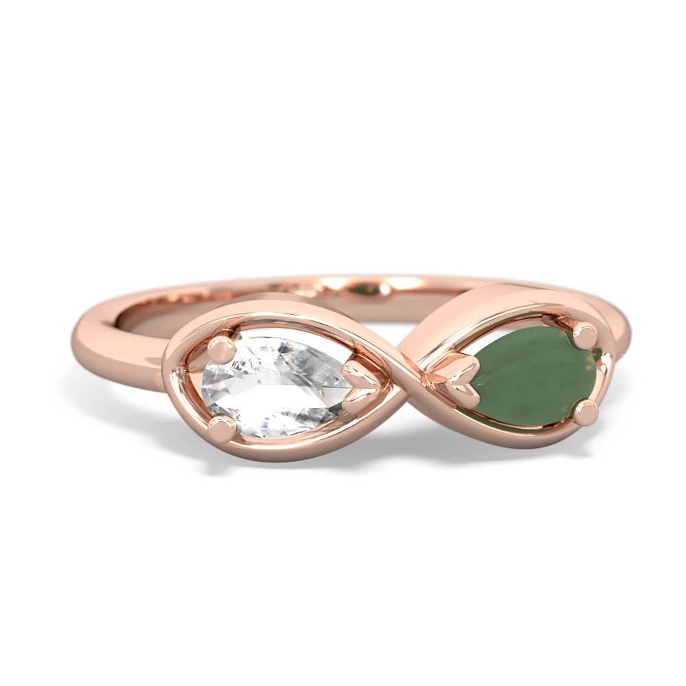 White Topaz Infinity 14K Rose Gold ring R5050