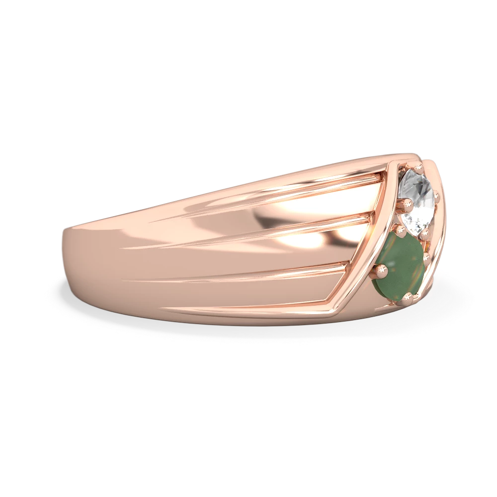 White Topaz Men's Streamline 14K Rose Gold ring R0460