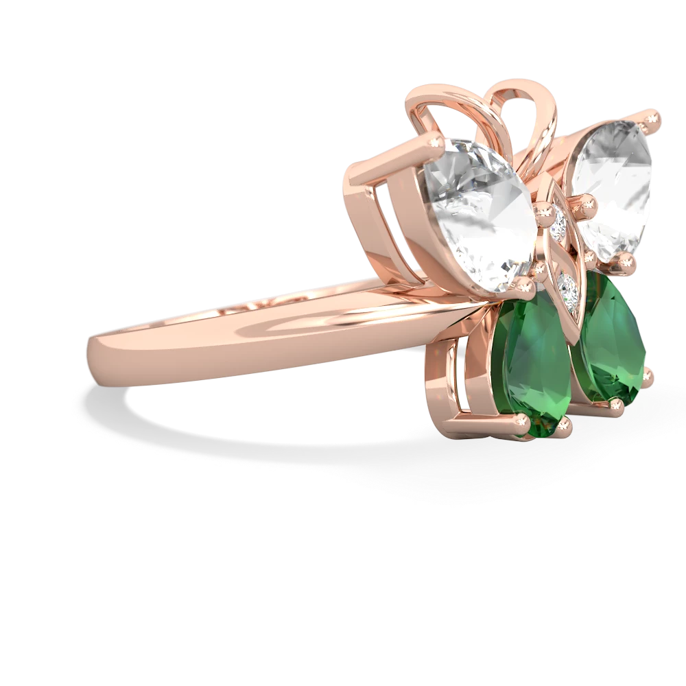 White Topaz Butterfly 14K Rose Gold ring R2215