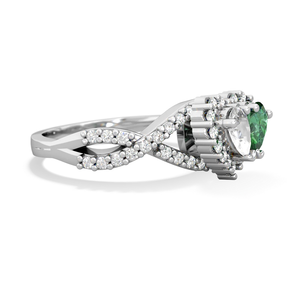 White Topaz Diamond Twist 'One Heart' 14K White Gold ring R2640HRT