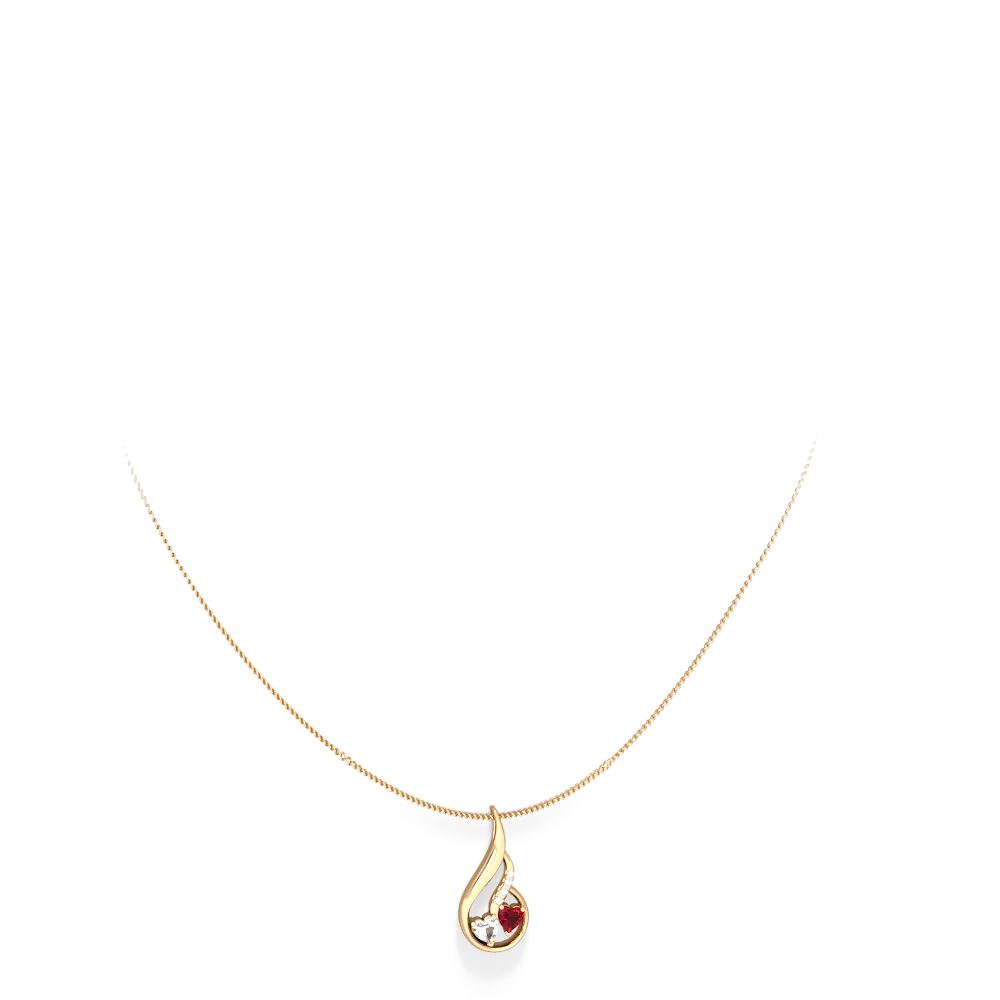 White Topaz Keepsake Curves 14K Yellow Gold pendant P5450