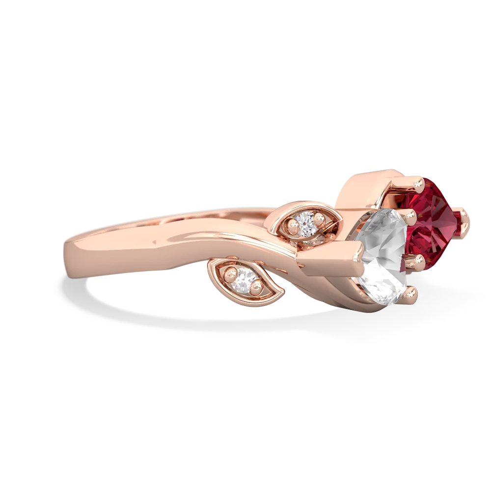 White Topaz Floral Elegance 14K Rose Gold ring R5790