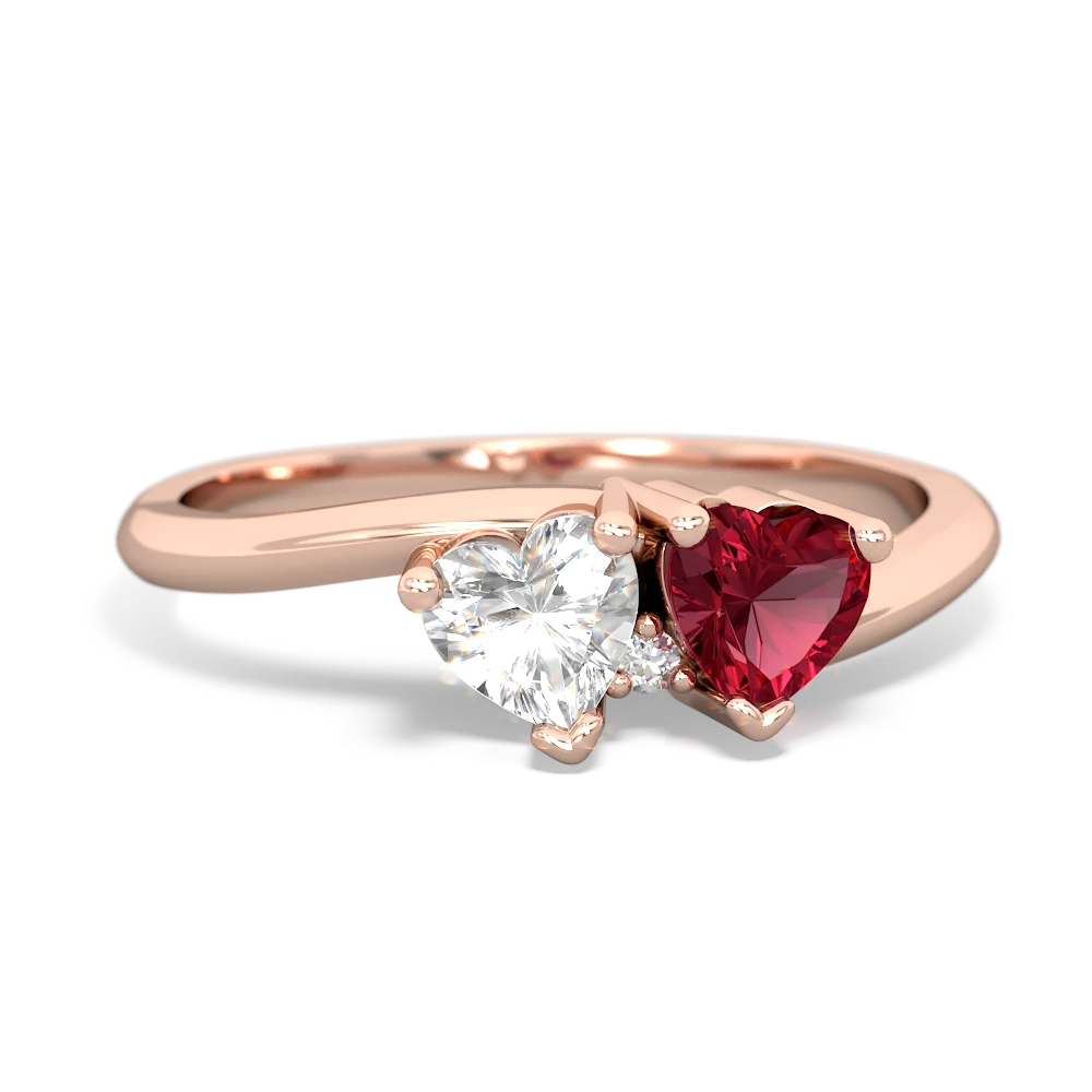 White Topaz Sweethearts 14K Rose Gold ring R5260