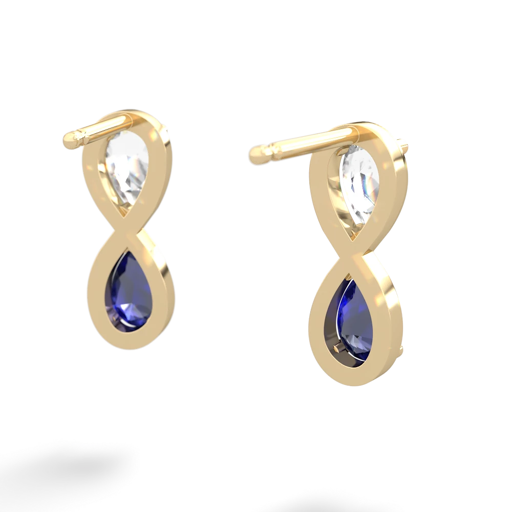 White Topaz Infinity 14K Yellow Gold earrings E5050