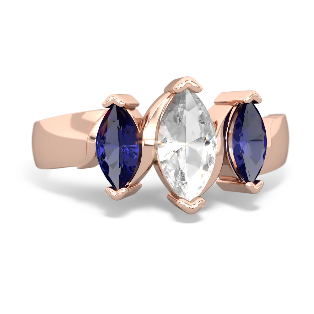 White Topaz Three Peeks 14K Rose Gold ring R2433