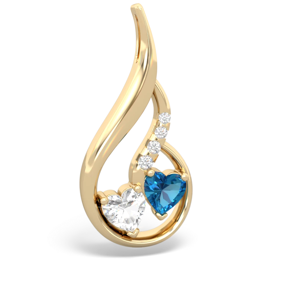 White Topaz Keepsake Curves 14K Yellow Gold pendant P5450