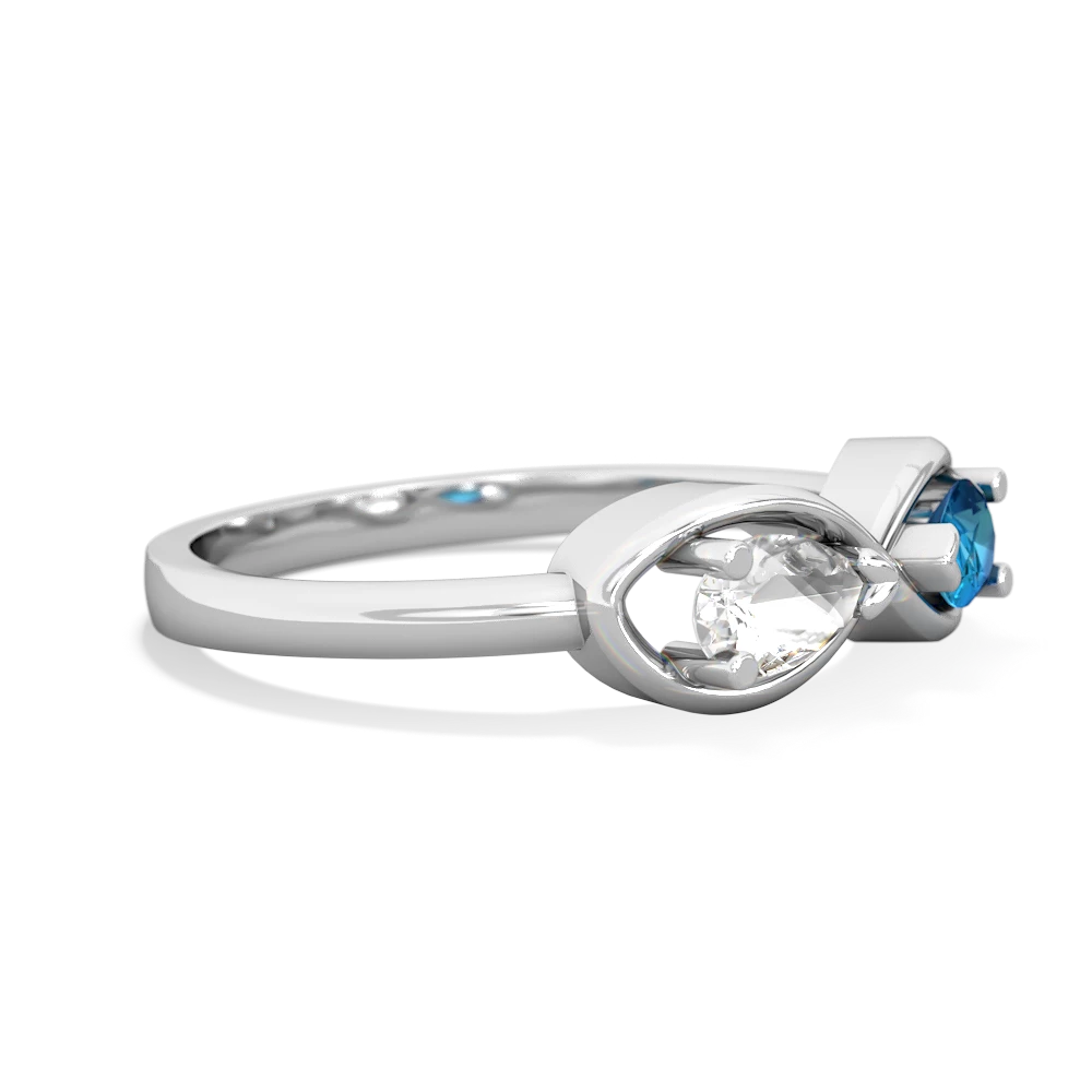 White Topaz Infinity 14K White Gold ring R5050