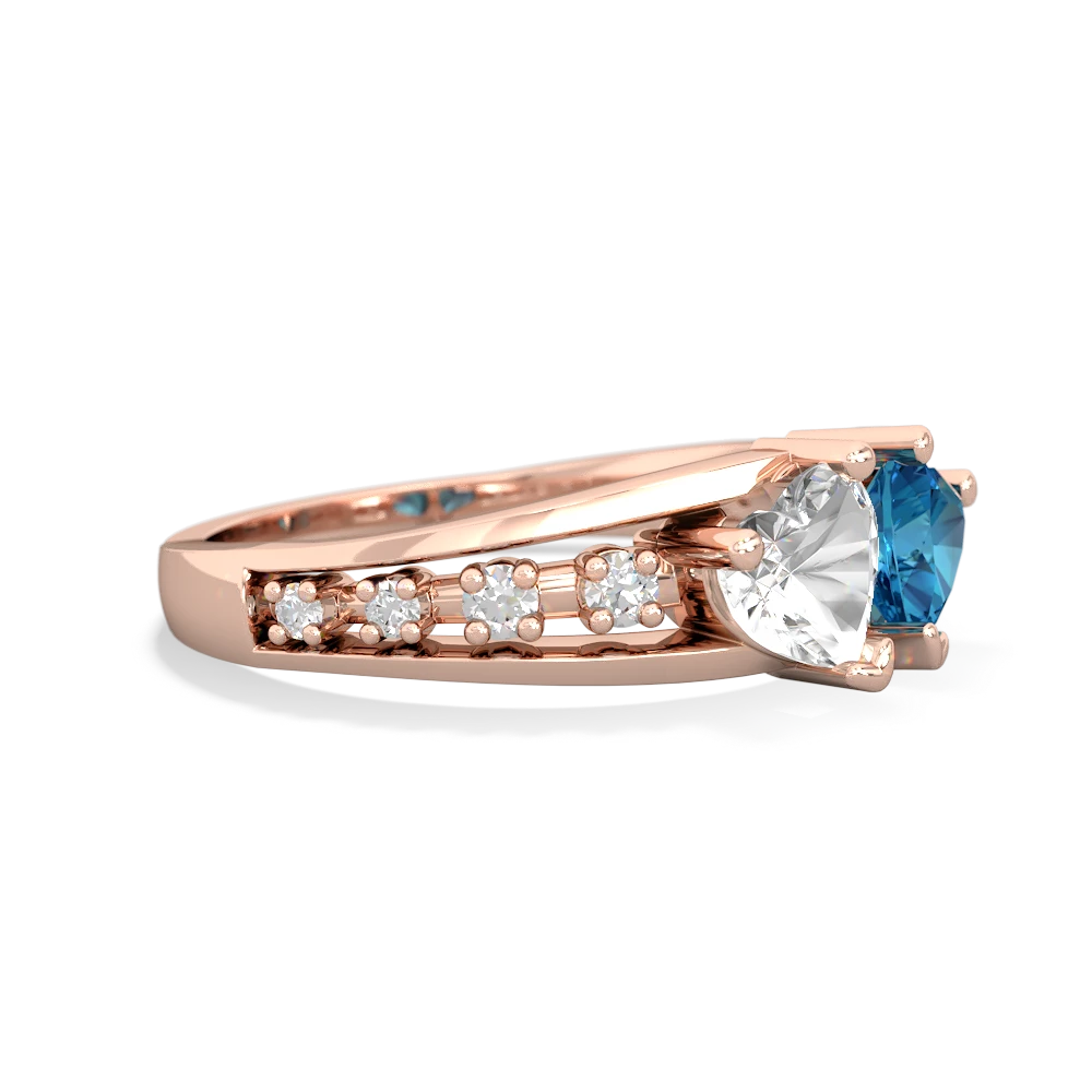 White Topaz Heart To Heart 14K Rose Gold ring R3342