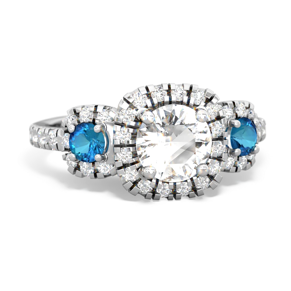 White Topaz Regal Halo 14K White Gold ring R5350