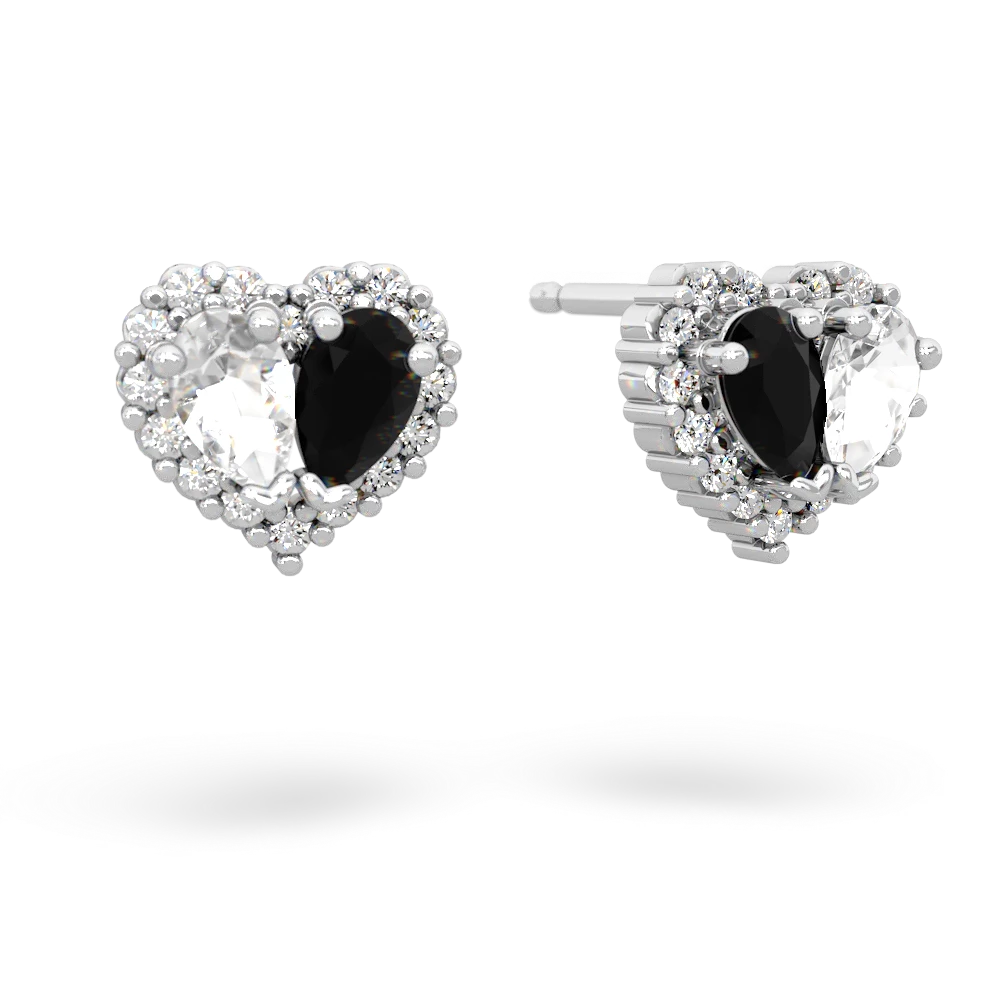 White Topaz Halo 14K White Gold earrings E7008