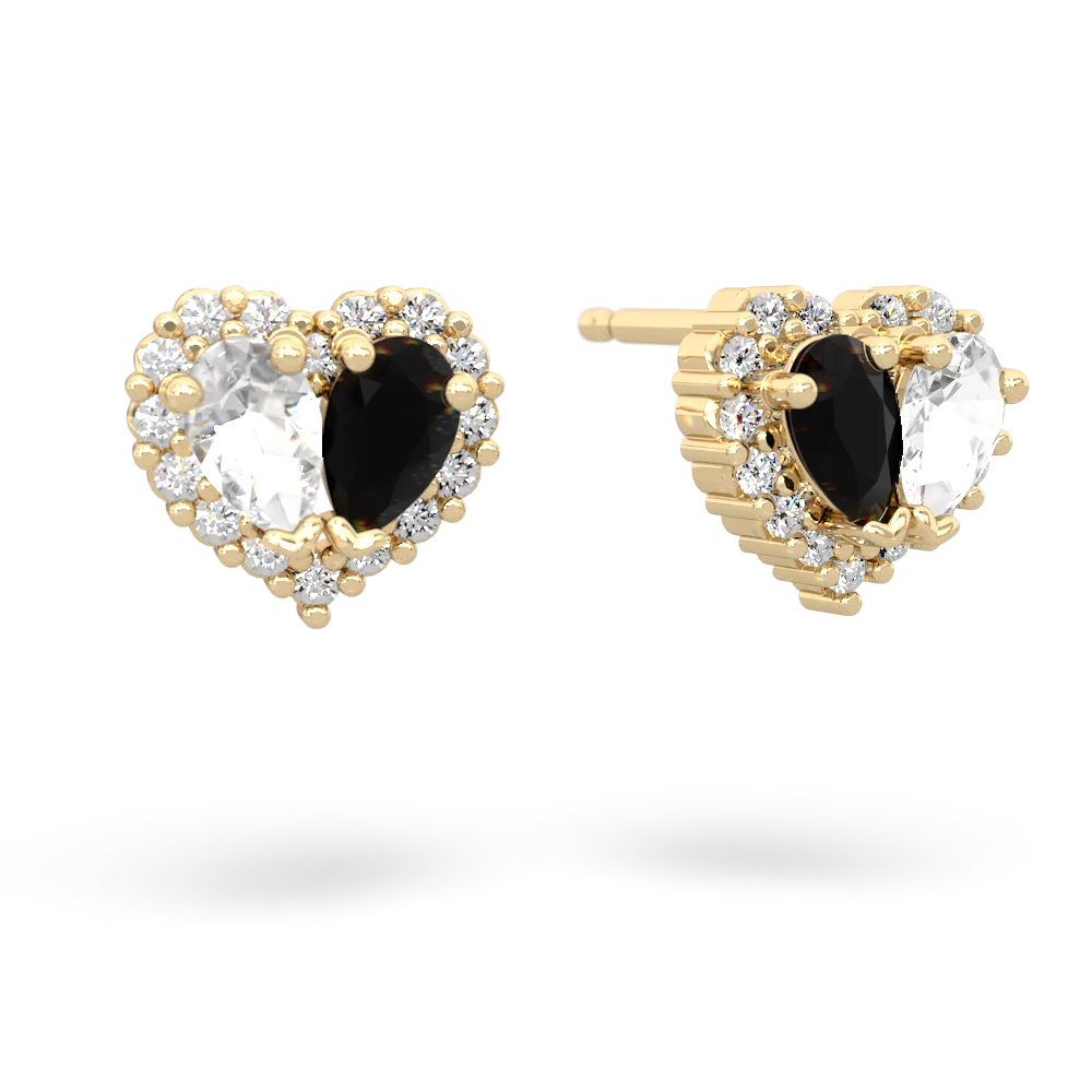 White Topaz Halo 14K Yellow Gold earrings E7008