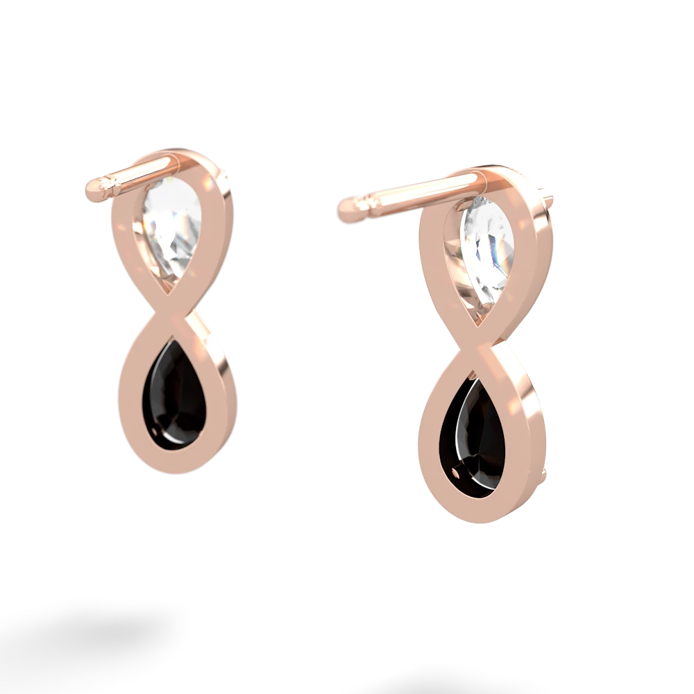 White Topaz Infinity 14K Rose Gold earrings E5050