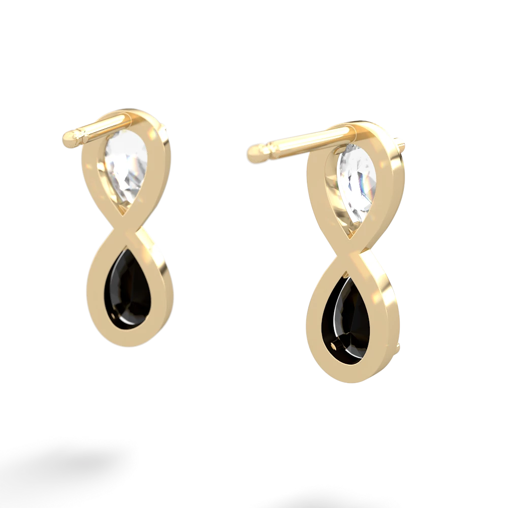 White Topaz Infinity 14K Yellow Gold earrings E5050