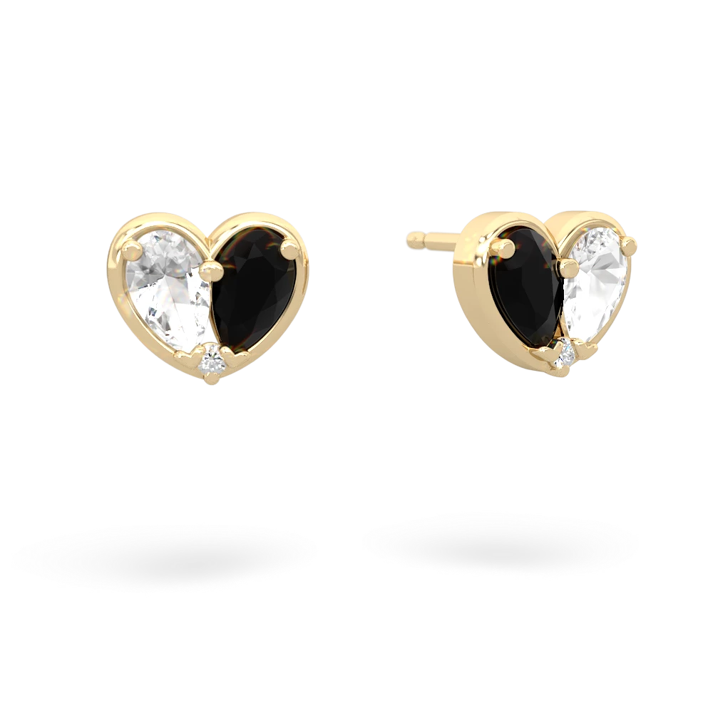 White Topaz 'Our Heart' 14K Yellow Gold earrings E5072