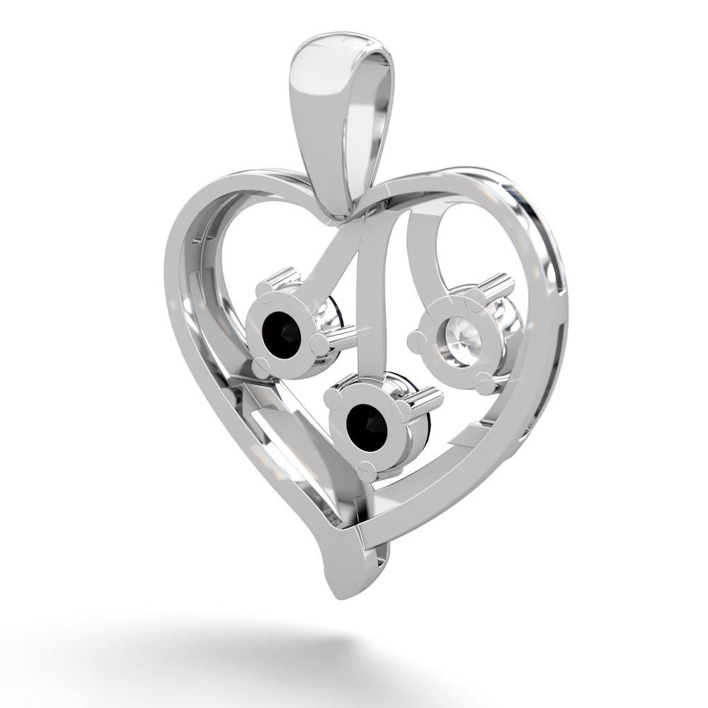 White Topaz Glowing Heart 14K White Gold pendant P2233