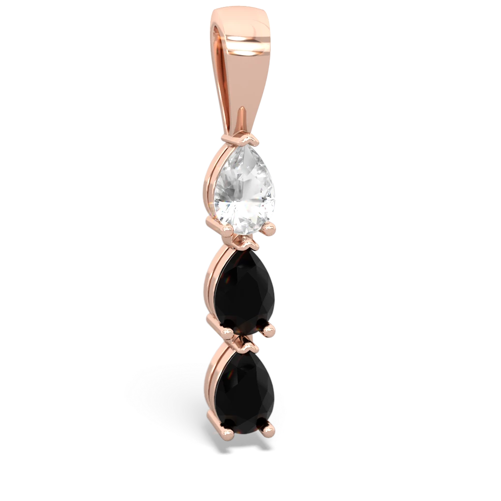 White Topaz Dew Drops 14K Rose Gold pendant P2251