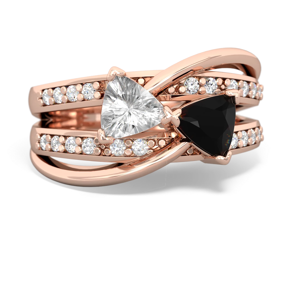 White Topaz Bowtie 14K Rose Gold ring R2360