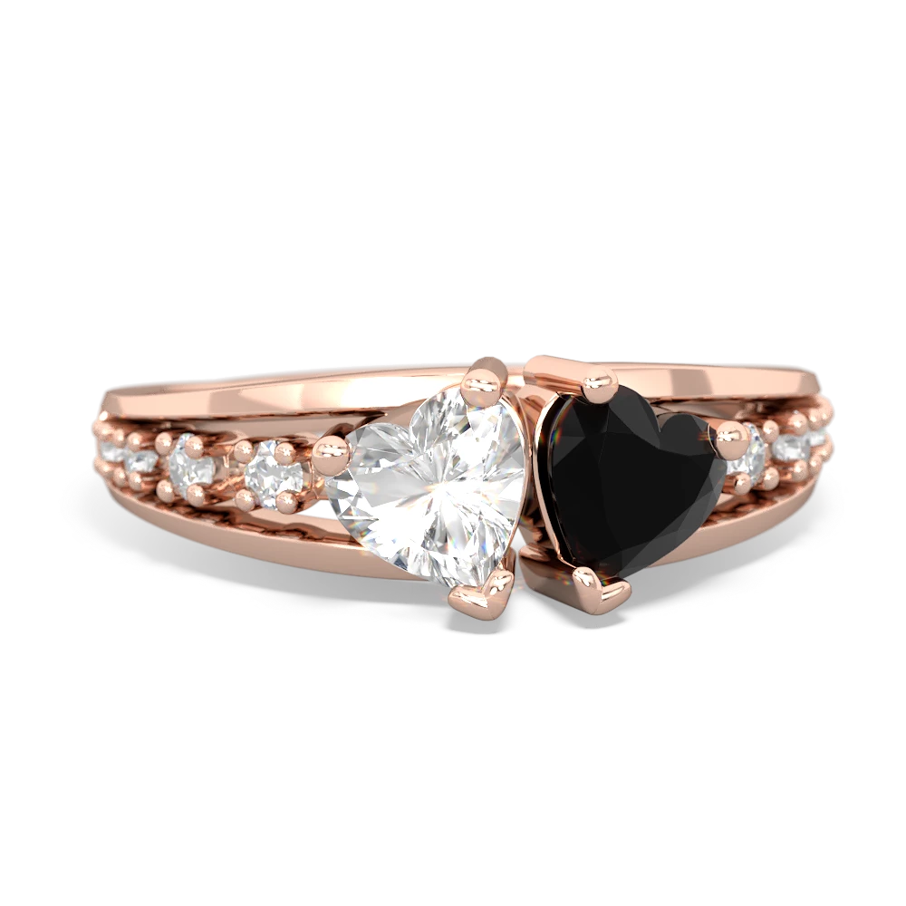 White Topaz Heart To Heart 14K Rose Gold ring R3342