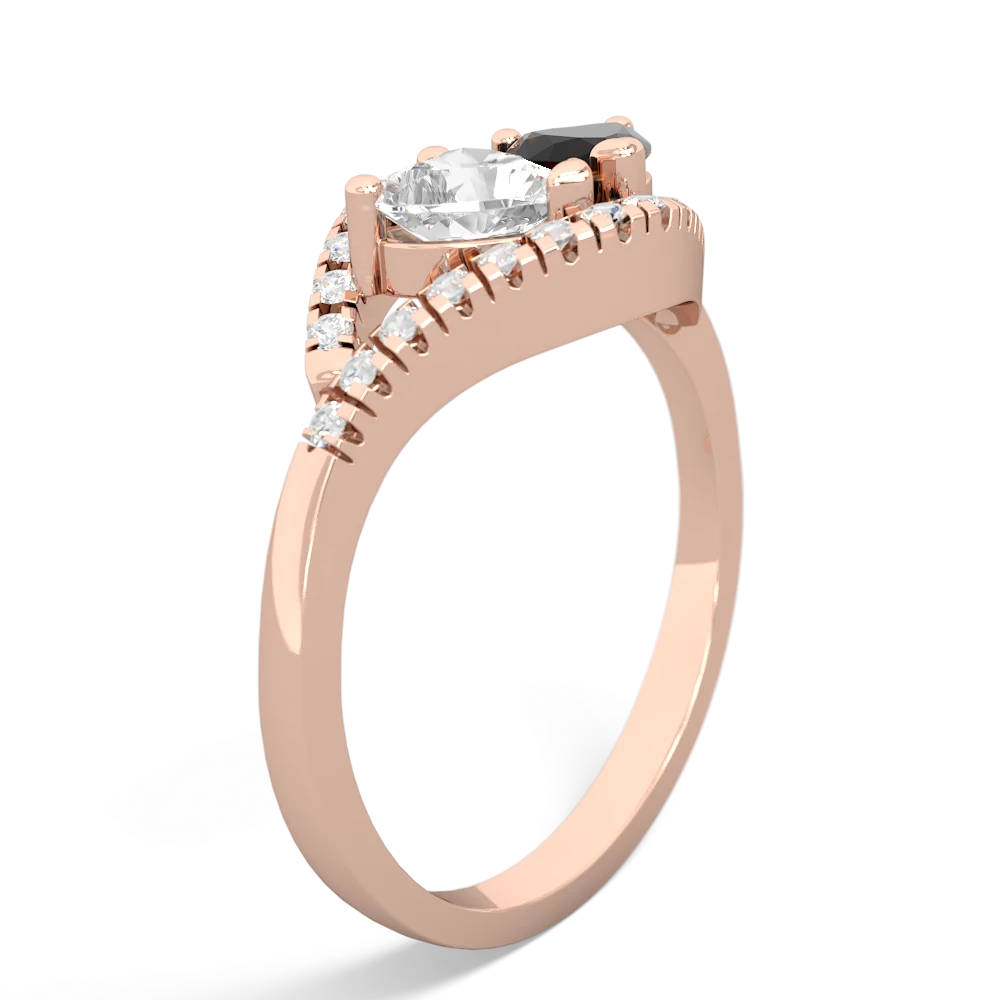 White Topaz Mother And Child 14K Rose Gold ring R3010