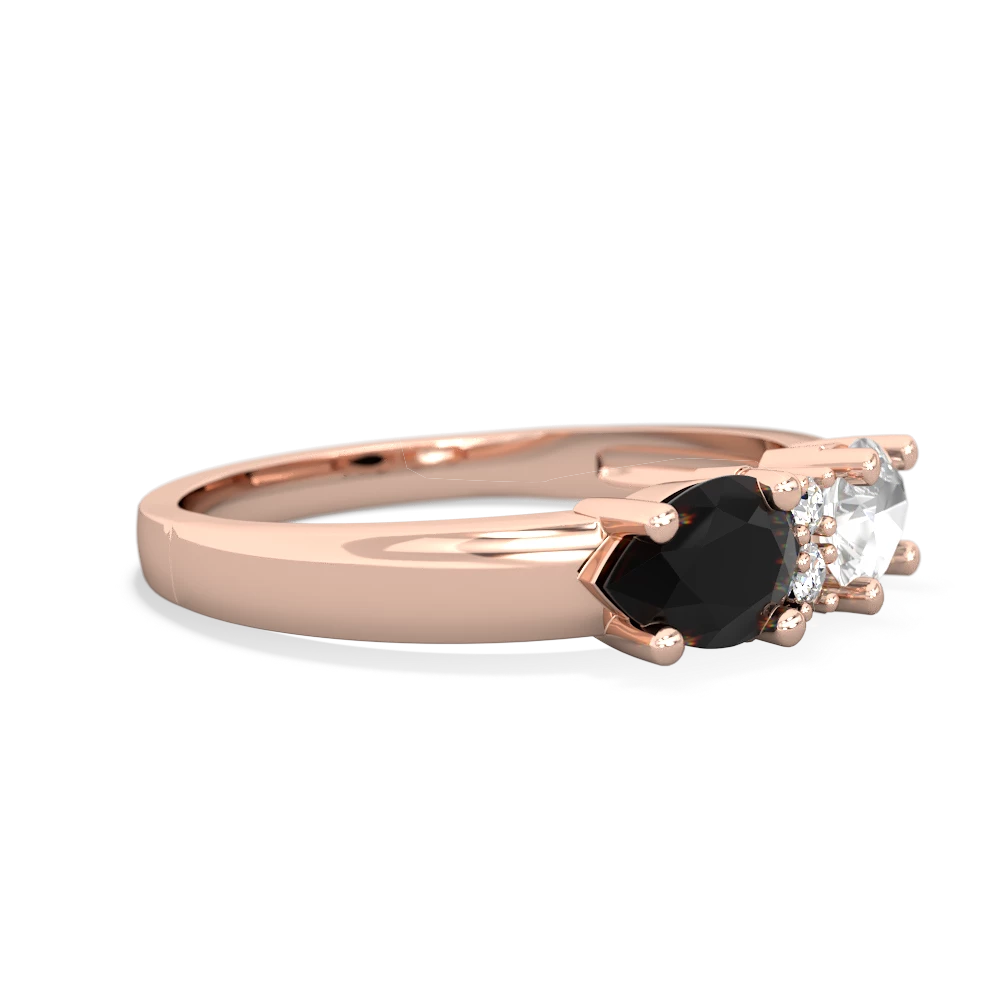 White Topaz Pear Bowtie 14K Rose Gold ring R0865