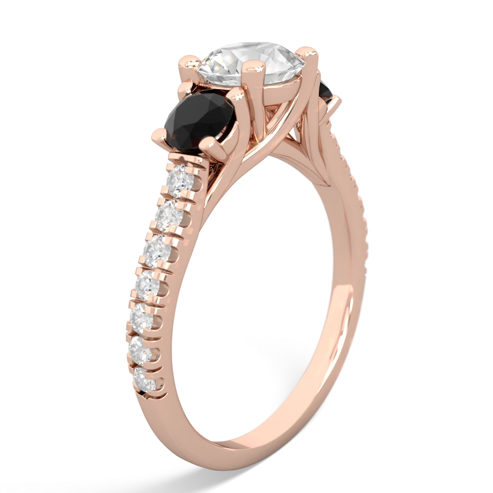 White Topaz Pave Trellis 14K Rose Gold ring R5500